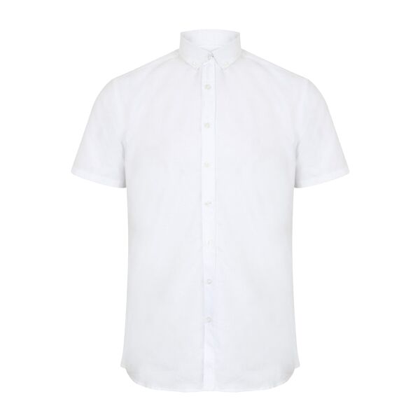 Henbury Modern Short Sleeve Slim Fit Oxford Shirt Thumbnail
