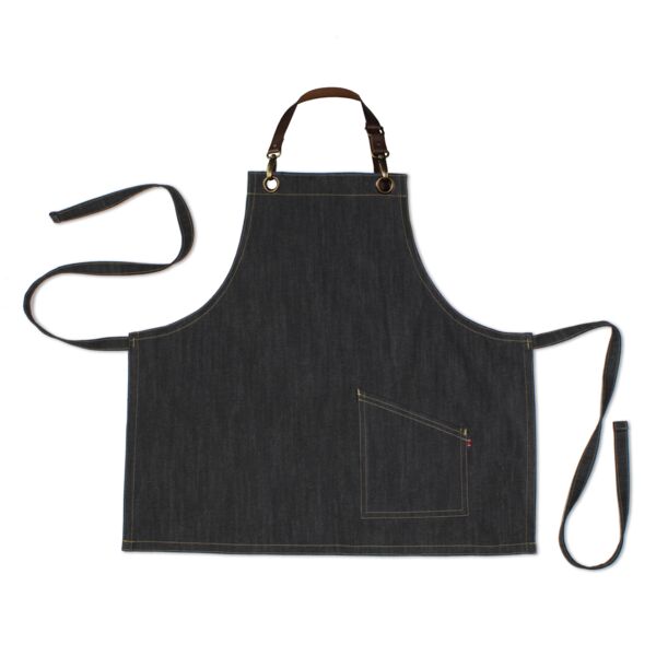 County Classic - Denim Short Bib Apron - Leather Halter - Premium Thumbnail