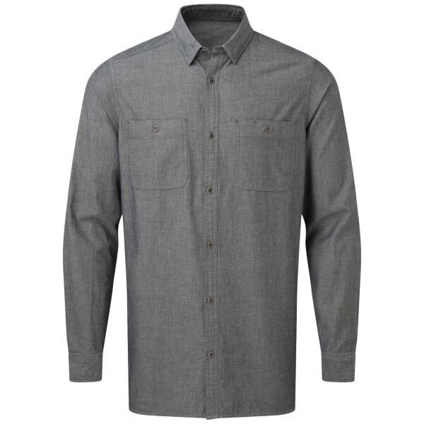 Premier Fairtrade Organic Long Sleeve Chambray Shirt Thumbnail