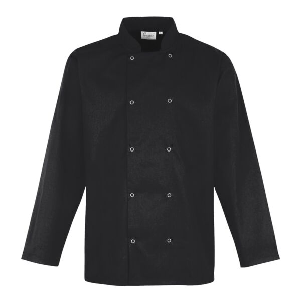 Premier Unisex Long Sleeve Stud Front Chef's Jacket Thumbnail