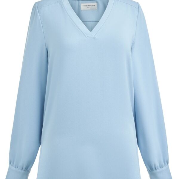 Brook Taverner - Como V-Neck Crepe De Chine Blouse Thumbnail